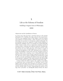 Schelling`s Organic Form of Philosophy