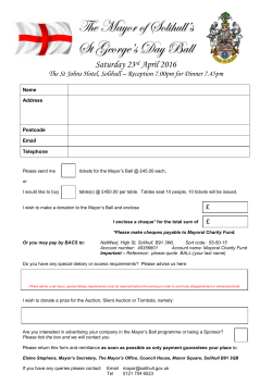 The Mayor of Solihull`s St George`s Day Ball