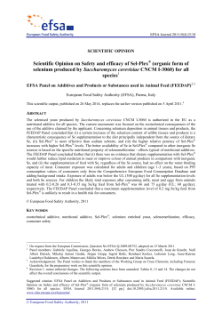 Scientific Opinion on Safety and efficacy of Sel