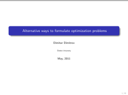 Alternative ways to formulate optimization problems