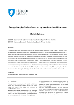 Energy Supply Chain &ndash; Sourced by bioethanol and