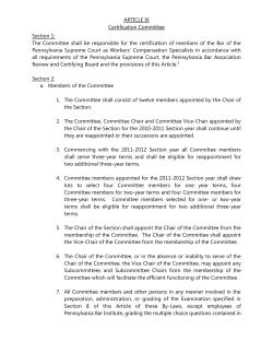 ARTICLE IX Certification Committee Section 1