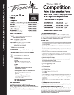 Competition - Tremaine Dance Conventions