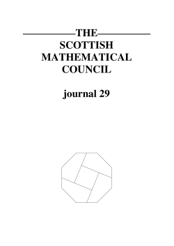 THE SCOTTISH MATHEMATICAL COUNCIL journal 29
