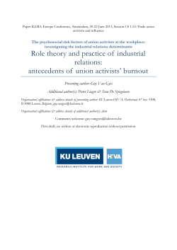 Role theory and practice of industrial relations