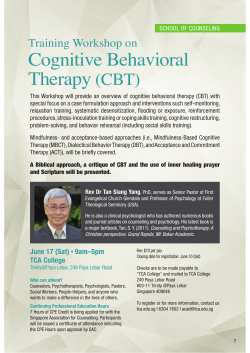 Cognitive Behavioral Therapy (CBT)
