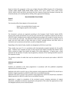 Rule on Second Cycle Studies - South East European University