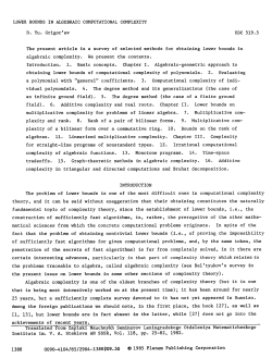 Lower bounds in algebraic computational complexity