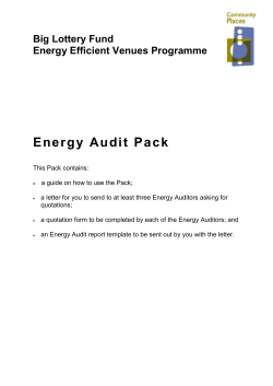 Energy Audit - Community Places