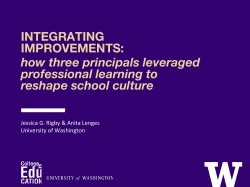 Developing Teacher Leaders - UW College of Education