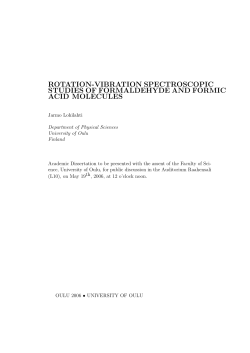 Rotation-vibration spectroscopic studies of formaldehyde