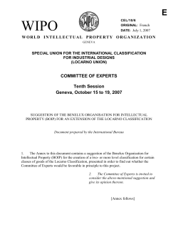 (BOIP) for an Extension of the Locarno Classification
