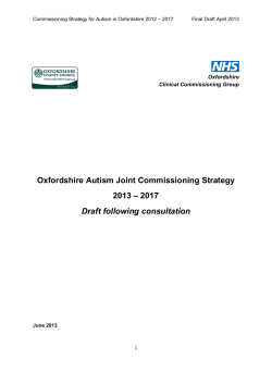 Oxfordshire Autism Strategy 2013 - 2017