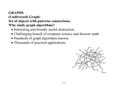 GRAPHS (Undirected) Graph: Set of objects with pairwise