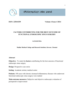 Factors Contributing For the Best Outcome of Functional Endoscopic