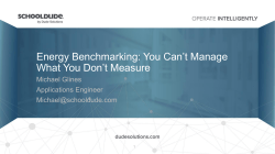 Energy Benchmarking: You Can`t Manage What You Don`t Measure