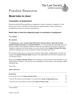 Practice Resource: Model letter to client