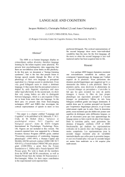 language and cognition