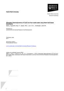 ions from waste water using Neem-leaf based biosorbents Sethu