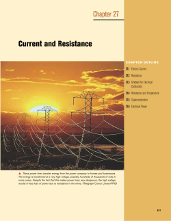 Current and Resistance Chapter 27