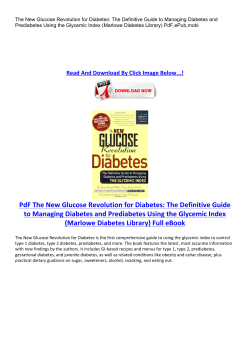 PdF The New Glucose Revolution for Diabetes