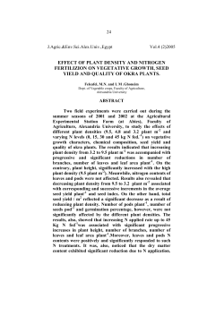 effect of plant density and nitrogen fertilizion on vegetative growth
