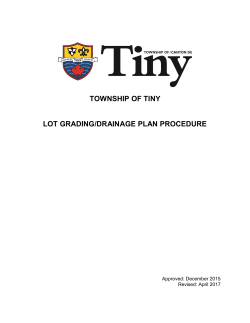 TOWNSHIP OF TINY LOT GRADING/DRAINAGE PLAN PROCEDURE