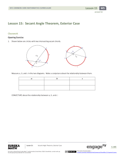 Lesson 15: Secant Angle Theorem, Exterior Case
