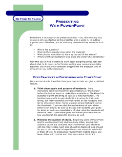Best Practices in Presenting with PowerPoint
