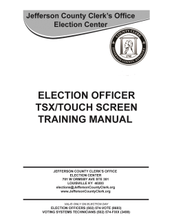 Set Up of the TSX/Touch Screen - Jefferson County Election Center
