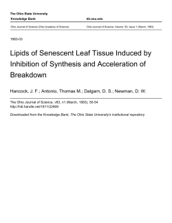 Lipids of Senescent Leaf Tissue Induced by