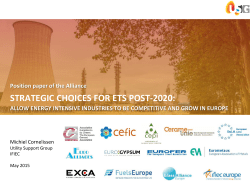 STRATEGIC CHOICES FOR ETS POST