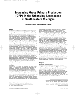 Increasing Gross Primary Production (GPP) in the Urbanizing