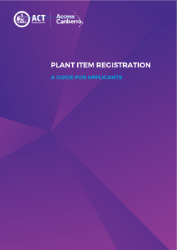 Plant item registration - A guide for applicants