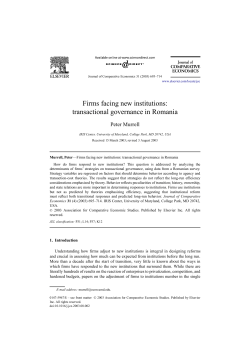 Firms facing new institutions: transactional governance