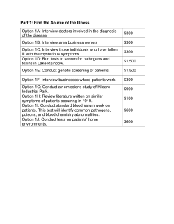 1D&mdash;Screening for Pathogens and Toxins in Lake Rainbow