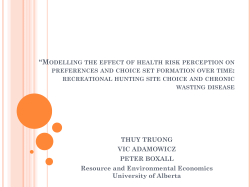 preferences and choice set formation responses to health risk