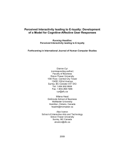 Perceived Interactivity leading to E-loyalty