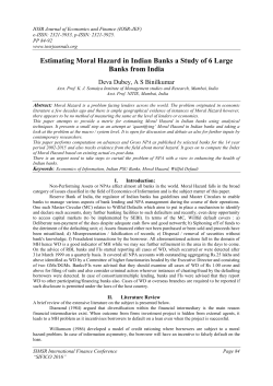 Estimating Moral Hazard in Indian Banks a Study of
