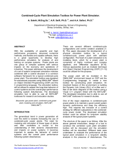 Combined-Cycle Plant Simulation Toolbox for Power Plant Simulator.