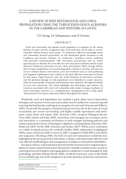 a review of reef restoration and coral propagation using the