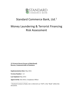 Based on the Risk Assessment that follows, SCB`s overall money