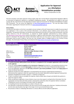 Application for approval as a workplace