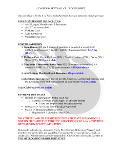 COMETS BASKETBALL CLUB COST SHEET This cost sheet is for