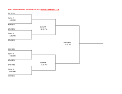Boys League I-Division II *ALL GAMES PLAYED SUNDAY