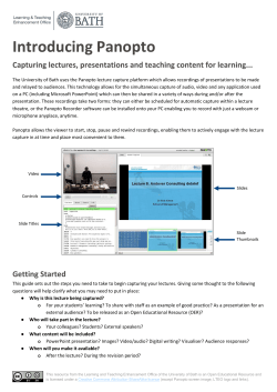 Introducing Panopto - University of Bath