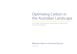 Optimising Carbon in the Australian Landscape