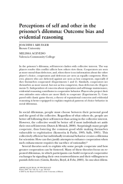Perceptions of self and other in the prisoner`s dilemma
