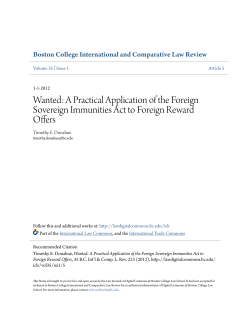 A Practical Application of the Foreign Sovereign Immunities Act to