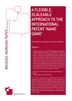 a flexible, scaleable approach to the international patent `name game`